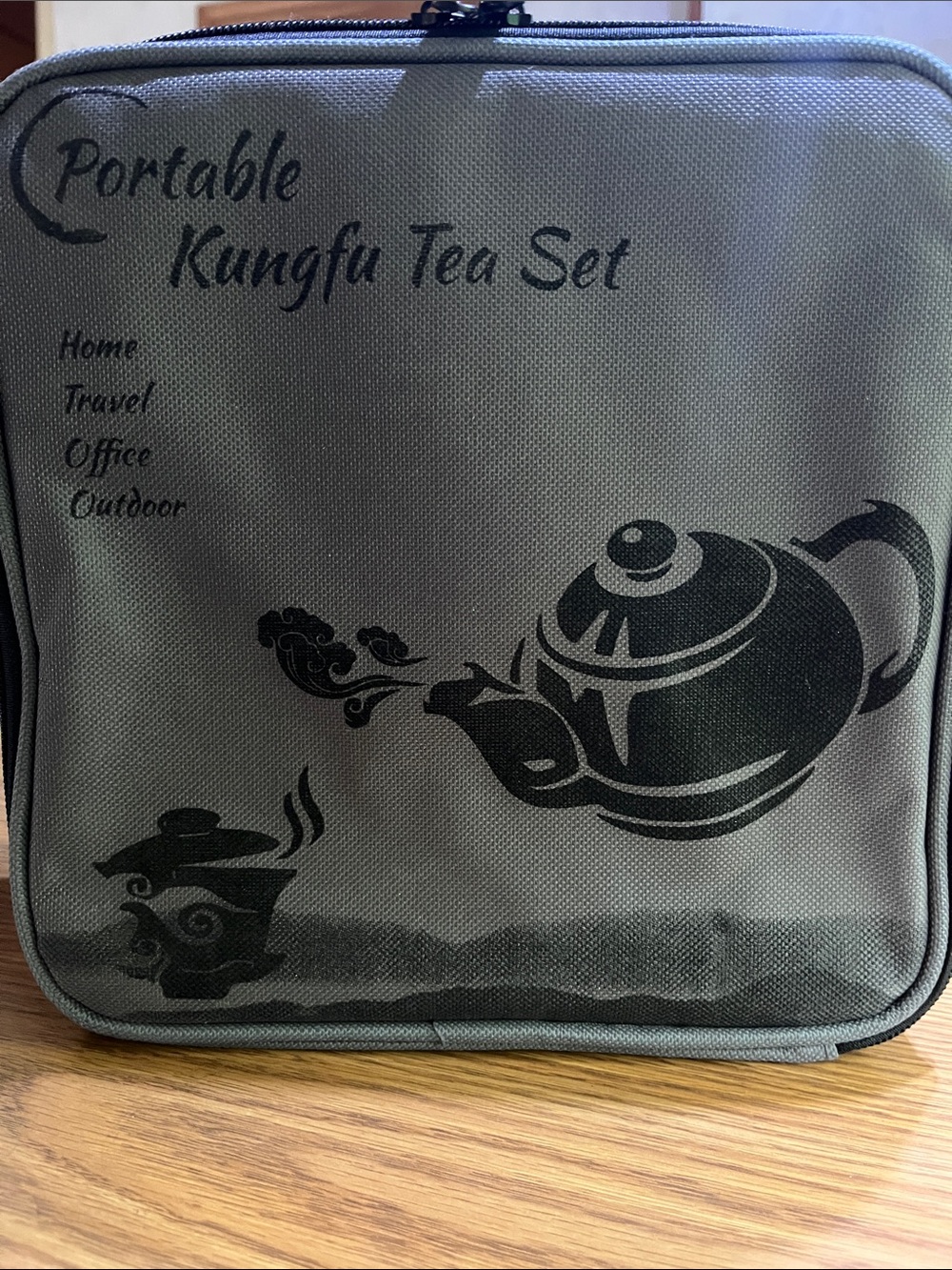Portable Kungfu Tea Set Travel Bag - Gray
